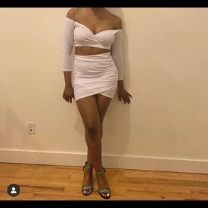 White Two Piece Skirt  and Top set
